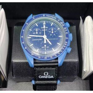 Authentic OMEGA X SWATCH Bioceramic MoonSwatch Mission to Neptune Blue Unisex